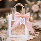 Sweet Moment Paper Gift Bags with Window - Wedding Favor Bags, Pink Party Gift Bags