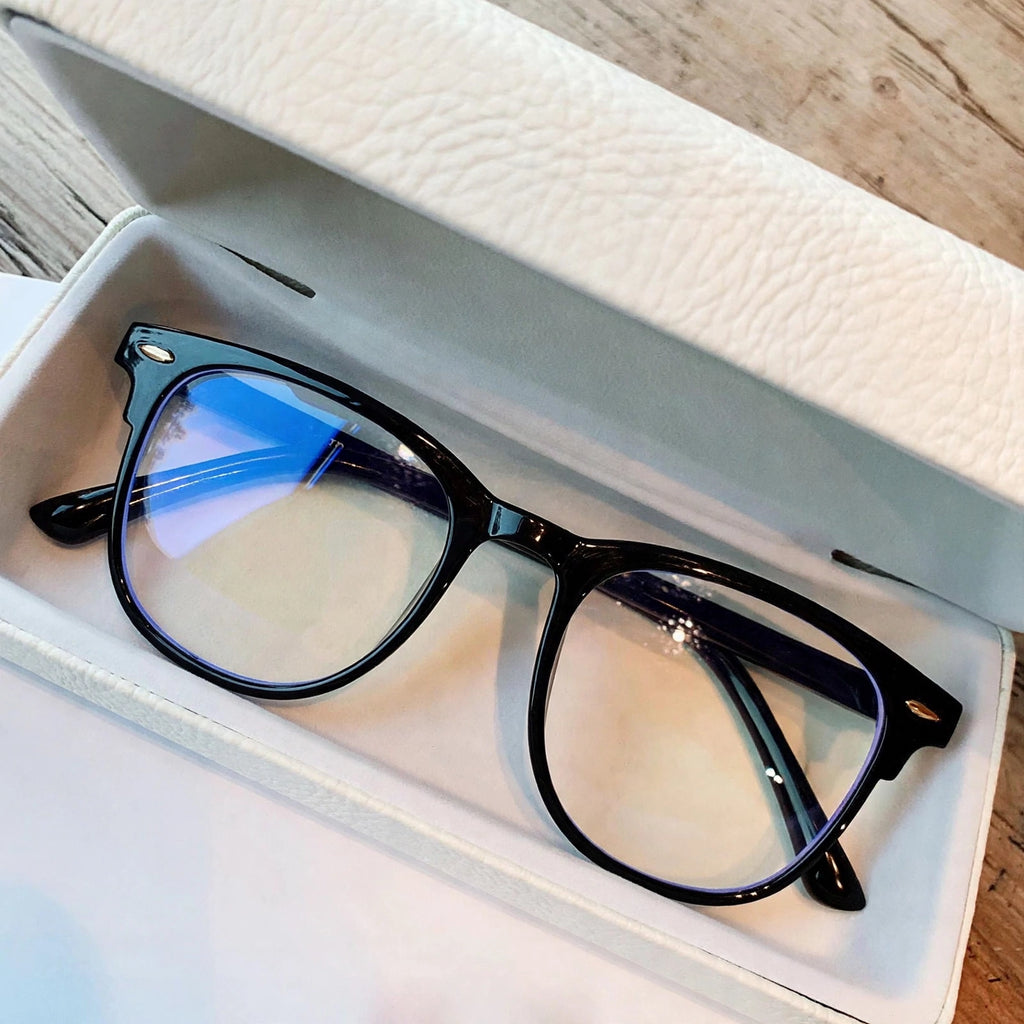 Retro Rice Nail Anti-Blue Light Glasses - Transparent Frame, Internet Celebrity Style