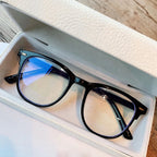 Retro Rice Nail Anti-Blue Light Glasses - Transparent Frame, Internet Celebrity Style