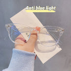 Retro Rice Nail Anti-Blue Light Glasses - Transparent Frame, Internet Celebrity Style