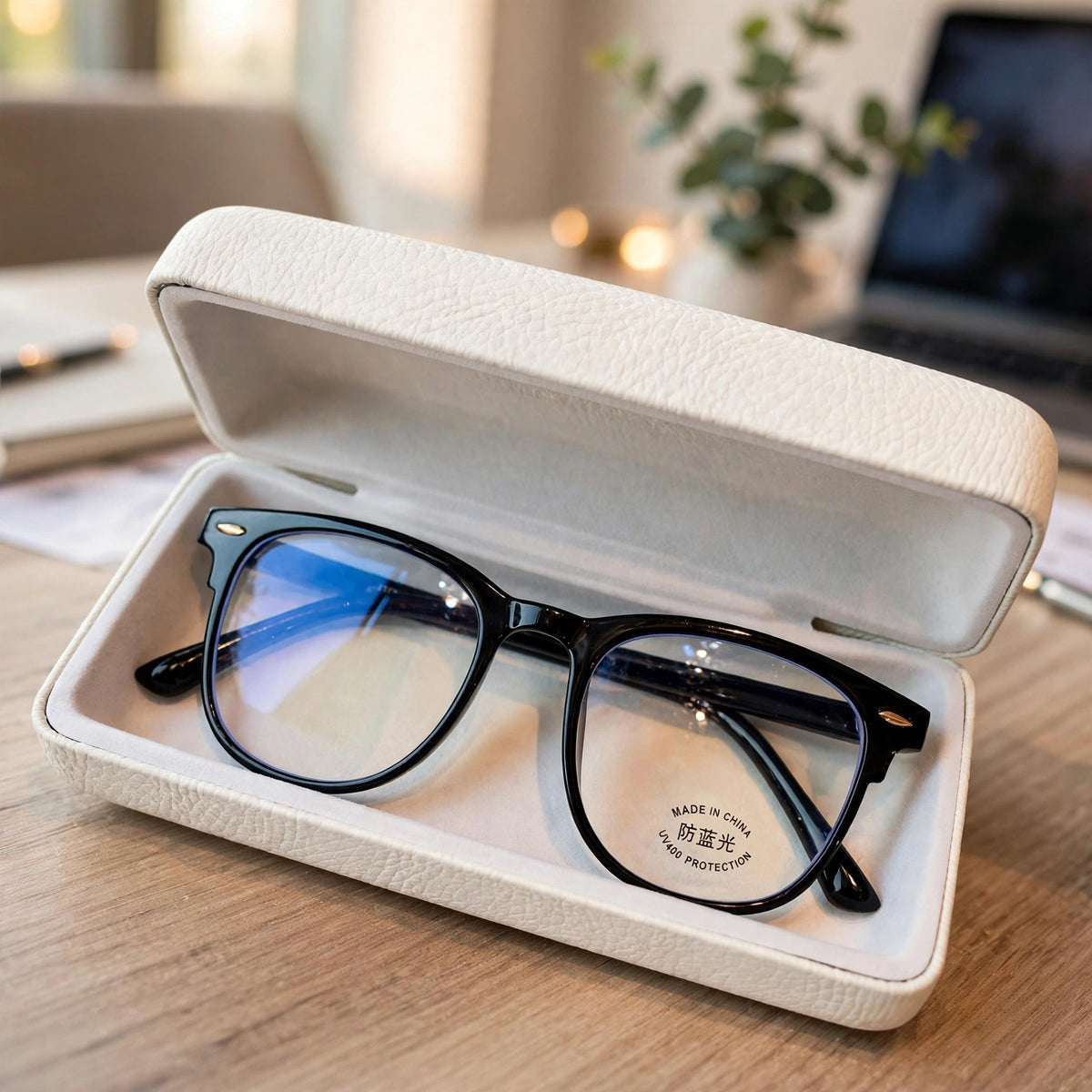 Retro Rice Nail Anti-Blue Light Glasses - Transparent Frame, Internet Celebrity Style