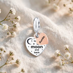 925 Sterling Silver Grandma Heart Charm - 'I Love You to the Moon and Back'