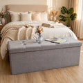 43 Inch Foldable Storage Ottoman Bench - Modern Storage Bench