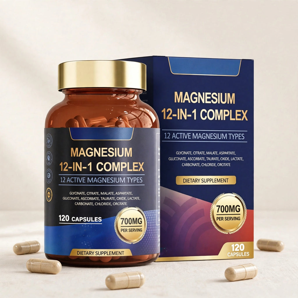 Magnesium 12-in-1 Complex Capsules - 120 Capsules Dietary Supplement