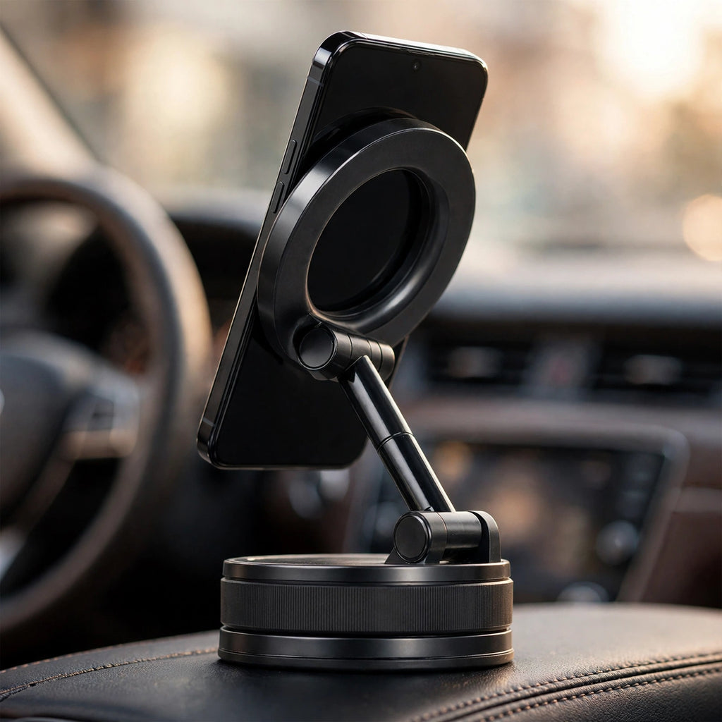 Upgrade Portable Folding Phone Stand Holder - 360 Degree Adjustable with Vacuum Magnetic Base