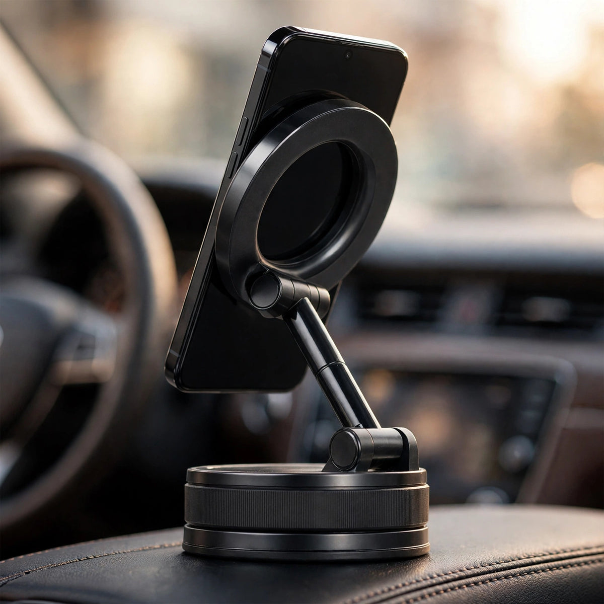 Upgrade Portable Folding Phone Stand Holder - 360 Degree Adjustable with Vacuum Magnetic Base