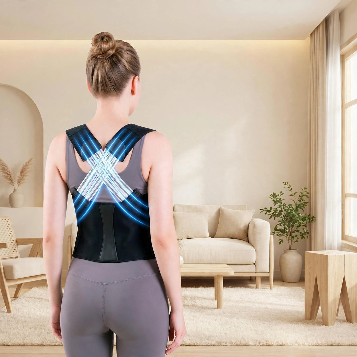 Invisible Double X-Strap Posture Corrector - Adjustable Breathable Back Support Brace