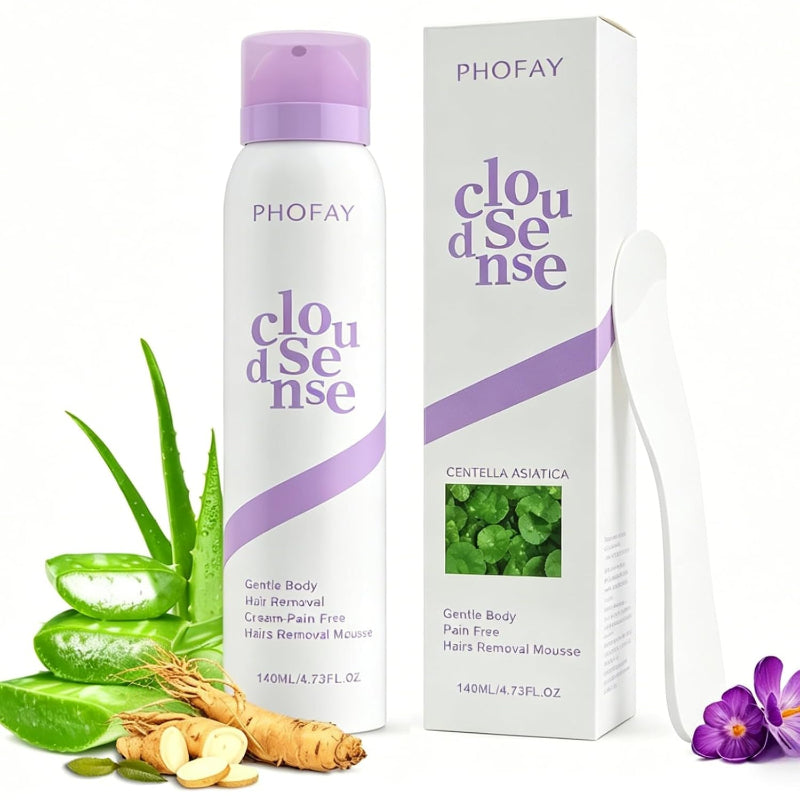 PHOFAY Hair Removal Spray for Sensitive Skin, Gentle & Fast-Acting with Aloe & Hyaluronic Acid