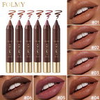 6-Piece Matte Lipstick Set - Brown Shades, Waterproof, Non-Stick Cup
