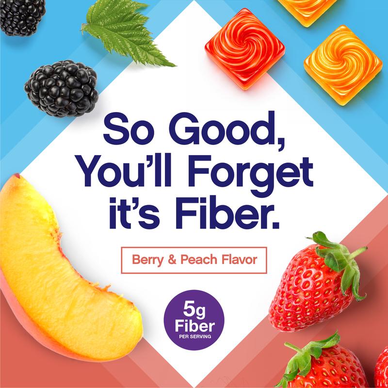 Fiber Well Sugar Free Gummies - 5g - Berry & Peach Flavor Fiber Gummies - Supports Digestive Health & Regularity - 90 Gummies