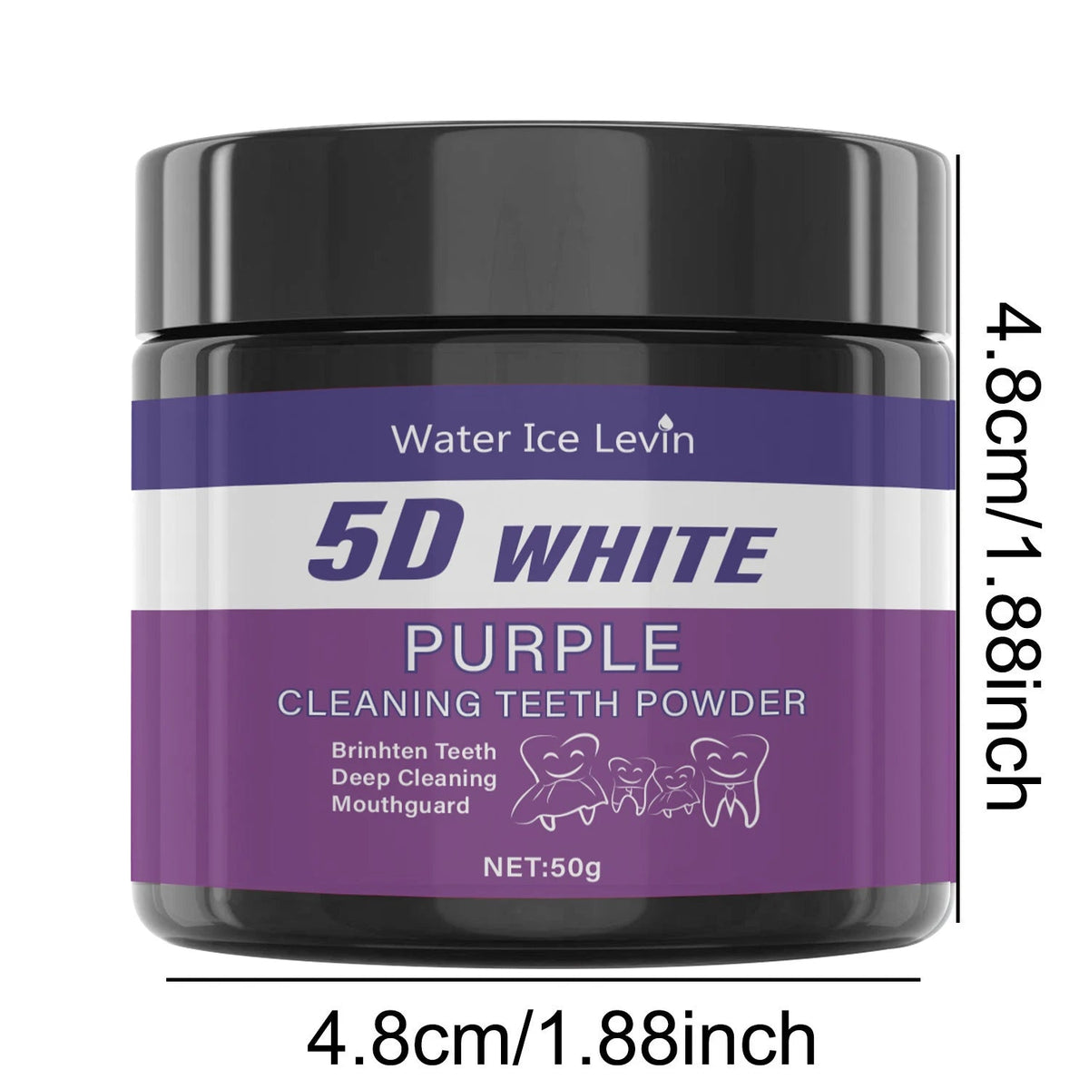 Purple Teeth Whitening Powder - Sulfate-Free Deep Cleaning Polish for Travel & Home