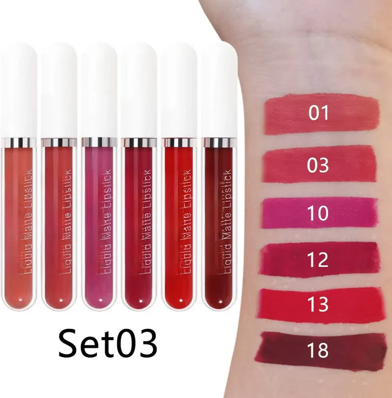 10Pcs Liquid Matte Matt Lipstick Set, Long Lasting Lipstick Waterproof Lip Gloss