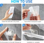 Clear Curtain Pole Mount Brackets with 1 Clip – Transparent Rod Supports