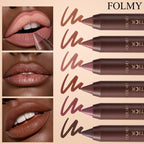 6-Piece Matte Lipstick Set - Brown Shades, Waterproof, Non-Stick Cup