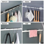 Clear Curtain Pole Mount Brackets with 1 Clip – Transparent Rod Supports