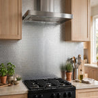 Self-Adhesive Aluminum Foil Backsplash Wallpaper - Oil-Proof Waterproof Peel & Stick