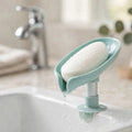 Leaf Shape Soap Holder with Suction Cup – Drain Soap Box for Shower & Bathroom