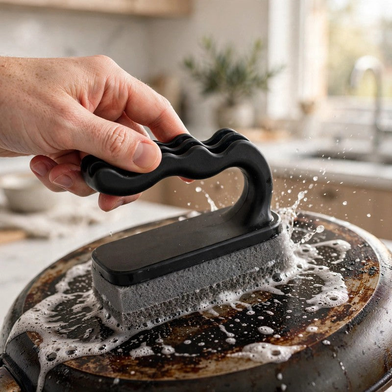 Magic Emery Sponge Brush with Handle, Rust & Stain Remover