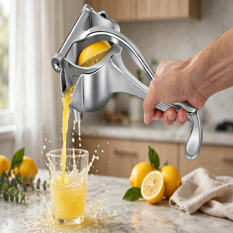 Manual Citrus Juicer - Heavy Duty Metal Alloy Fruit Squeezer for Lemon, Orange & Lime