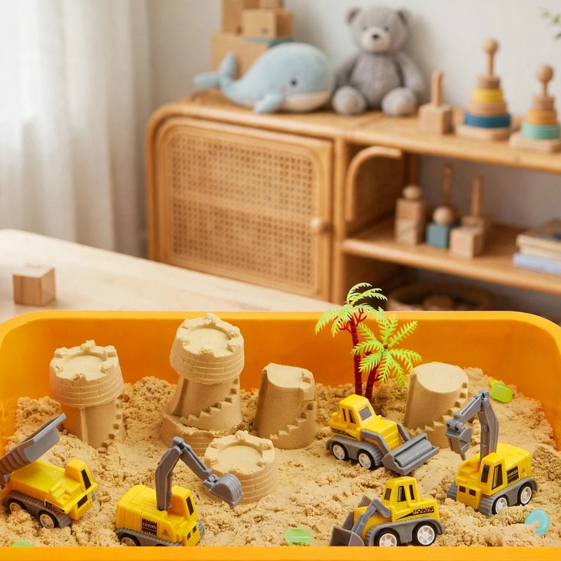 klever-kits-construction-sensory-bin-for-toddlers-sandbox-with-lid-glow-in-the-dark-stones-2