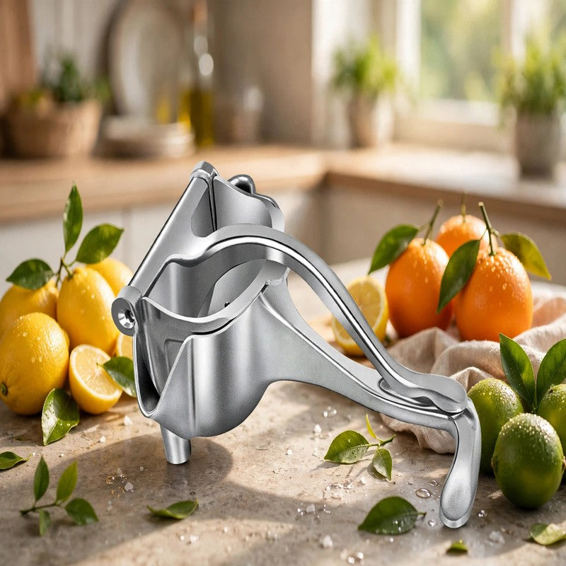 Manual Citrus Juicer - Heavy Duty Metal Alloy Fruit Squeezer for Lemon, Orange & Lime