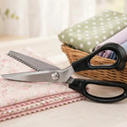 Stainless Steel Zig Zag Pinking Shears - Serrated Sewing Scissors for DIY Crafts