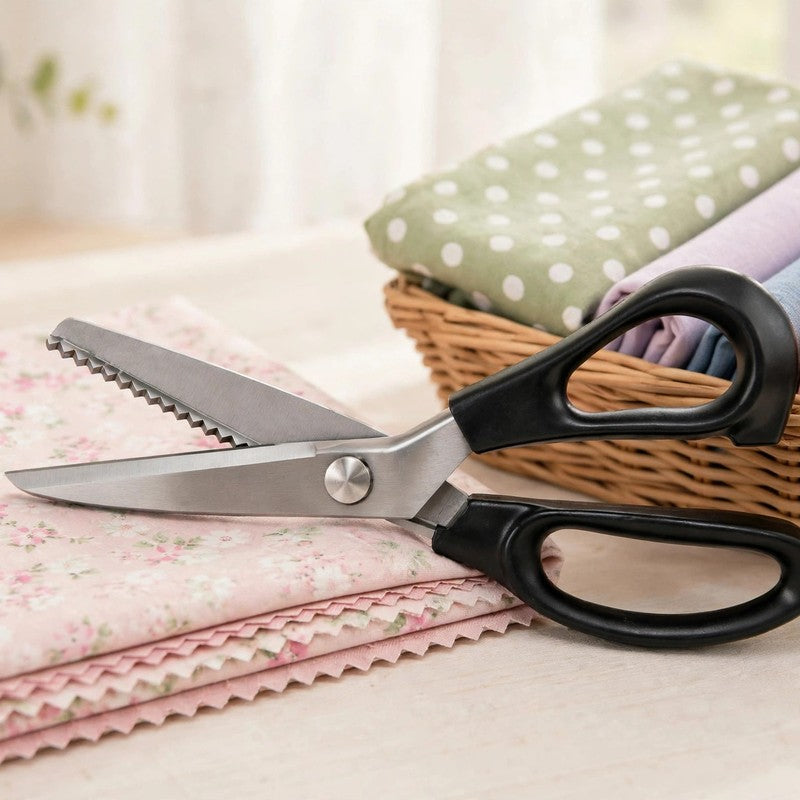 Stainless Steel Zig Zag Pinking Shears - Serrated Sewing Scissors for DIY Crafts
