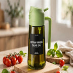 Olive Oil Dispenser - 470ml Glass Spray & Pour Bottle for Cooking, Kitchen & BBQ