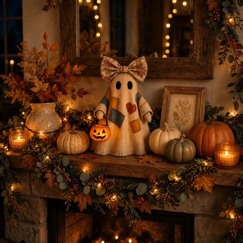 vintage-patchwork-ghost-decor-led-pumpkin-lantern-2