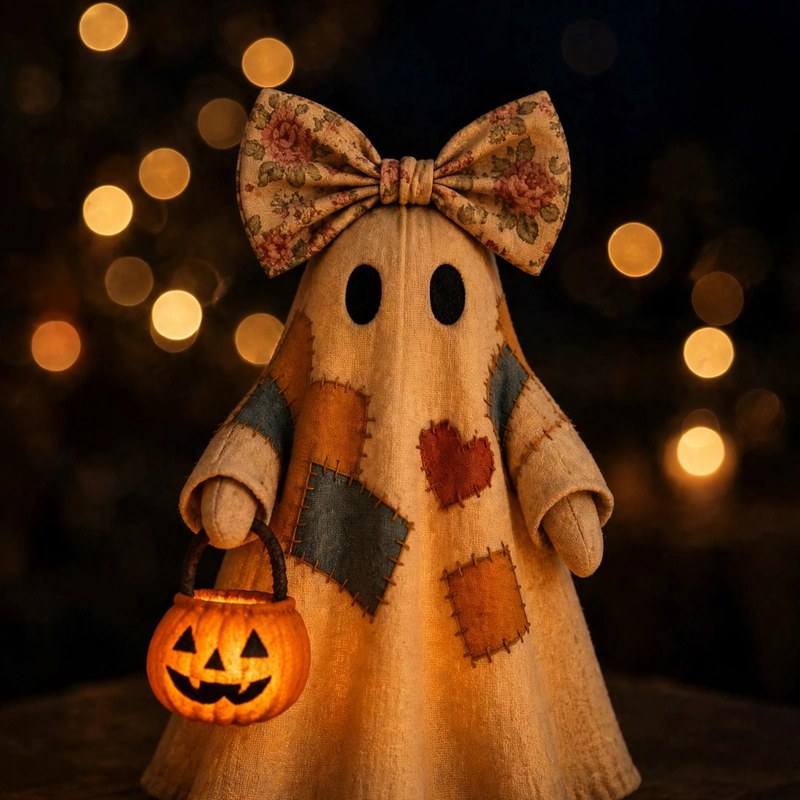 vintage-patchwork-ghost-decor-led-pumpkin-lantern-3