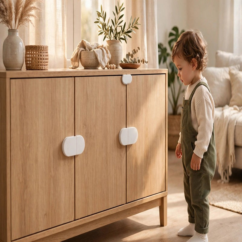 Baby Safety Cabinet Latch - Invisible Anti-Pinch Drawer & Door Lock