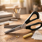 Stainless Steel Zig Zag Pinking Shears - Serrated Sewing Scissors for DIY Crafts
