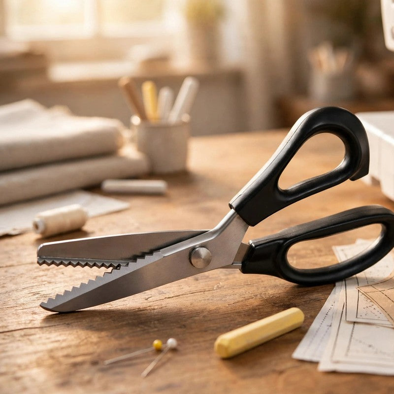Stainless Steel Zig Zag Pinking Shears - Serrated Sewing Scissors for DIY Crafts