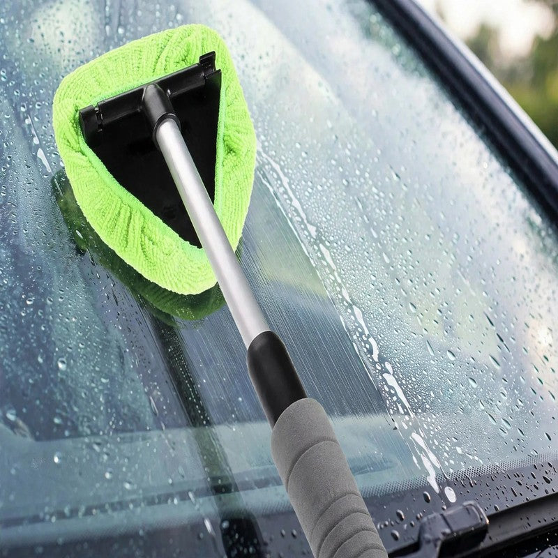 Telescopic Car Windshield Cleaning Brush - Microfiber Glass Cleaner & Defogging Scraper for Car Windows