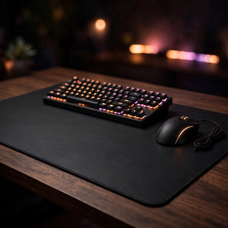 PU Leather Mouse Pad Desk Mat, Waterproof Non-slip Gaming & Office Keyboard Pad