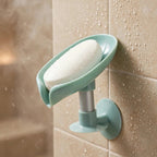 Leaf Shape Soap Holder with Suction Cup – Drain Soap Box for Shower & Bathroom