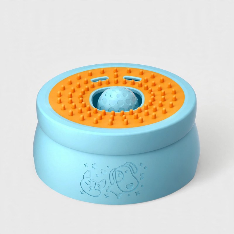 pet-bowl-with-built-in-ball-bearing-anti-overflow-licking-bowl-for-dogs-puppies-3