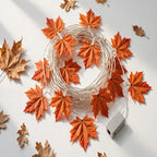 LED Maple Leaf Lantern Garland - Fall String Lights for Halloween & Thanksgiving