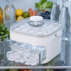 50-Cube Ice Cube Maker with Press Cap – Double Layer Ice Box for Refrigerator