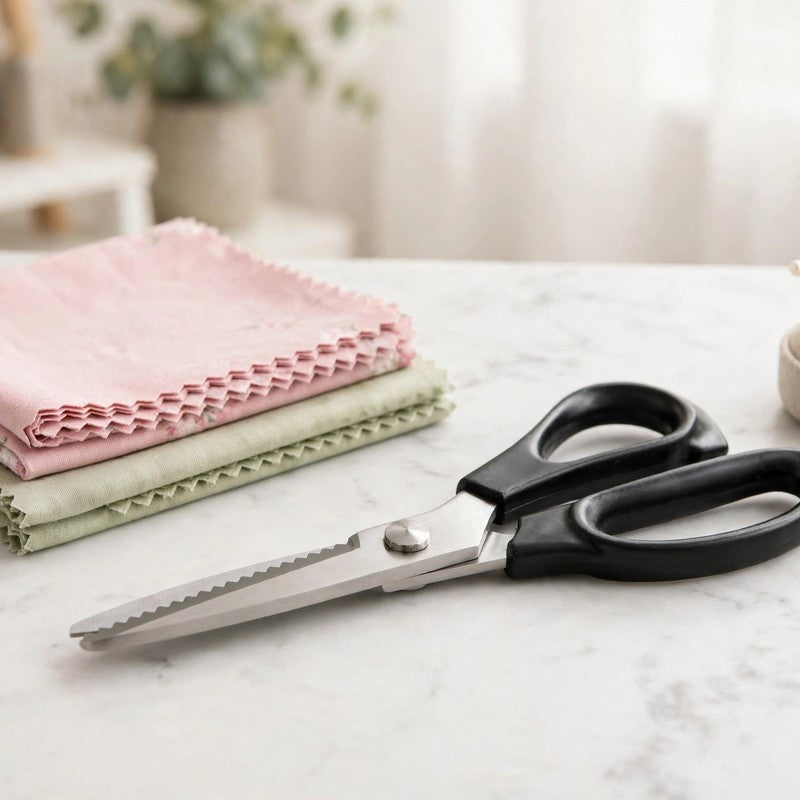 Stainless Steel Zig Zag Pinking Shears - Serrated Sewing Scissors for DIY Crafts