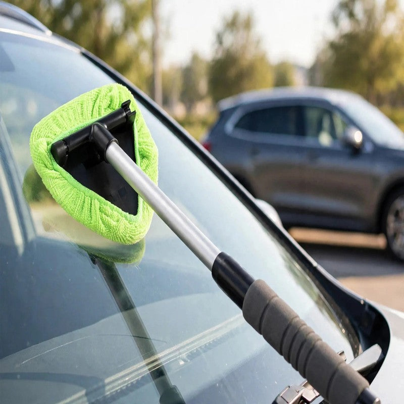 Telescopic Car Windshield Cleaning Brush - Microfiber Glass Cleaner & Defogging Scraper for Car Windows