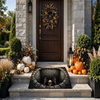 Halloween Door Mat Outside Entrance - Festive 3D Visual Skull, Clown Horror Front Porch Rug for Home Decor
