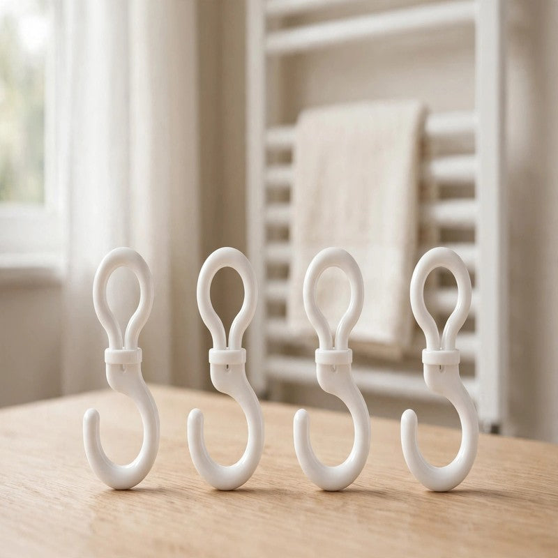 Towel Radiator Hanger Clips, Clear White Storage Hooks