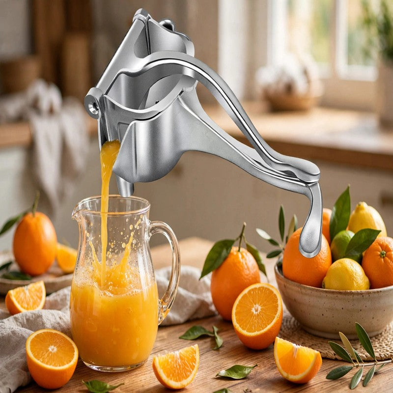 Manual Citrus Juicer - Heavy Duty Metal Alloy Fruit Squeezer for Lemon, Orange & Lime