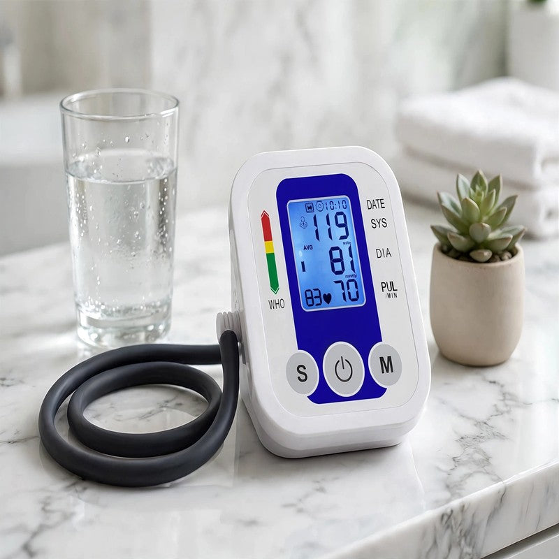 Digital Arm Blood Pressure Monitor - BP Cuff with Heart Rate & Pulse Meter