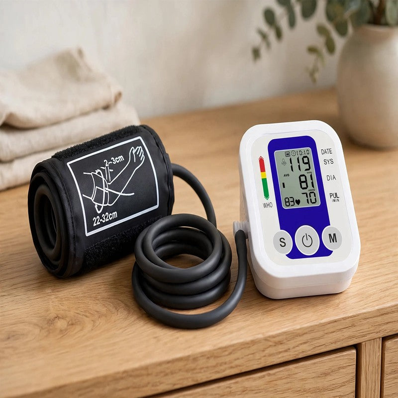 Digital Arm Blood Pressure Monitor - BP Cuff with Heart Rate & Pulse Meter