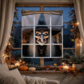 Scary Halloween Window Curtain Banner - Witch, Zombie & Ghost Backdrop
