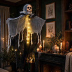 Halloween Glowing Skull Skeleton Gauze Ghost - Hanging Outdoor Garden Decor