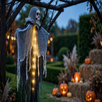 Halloween Glowing Skull Skeleton Gauze Ghost - Hanging Outdoor Garden Decor