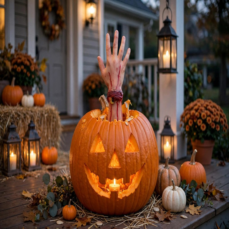 Horror Halloween Props - Bloody Fake Hand, Finger, Leg, Foot & Heart Decorations